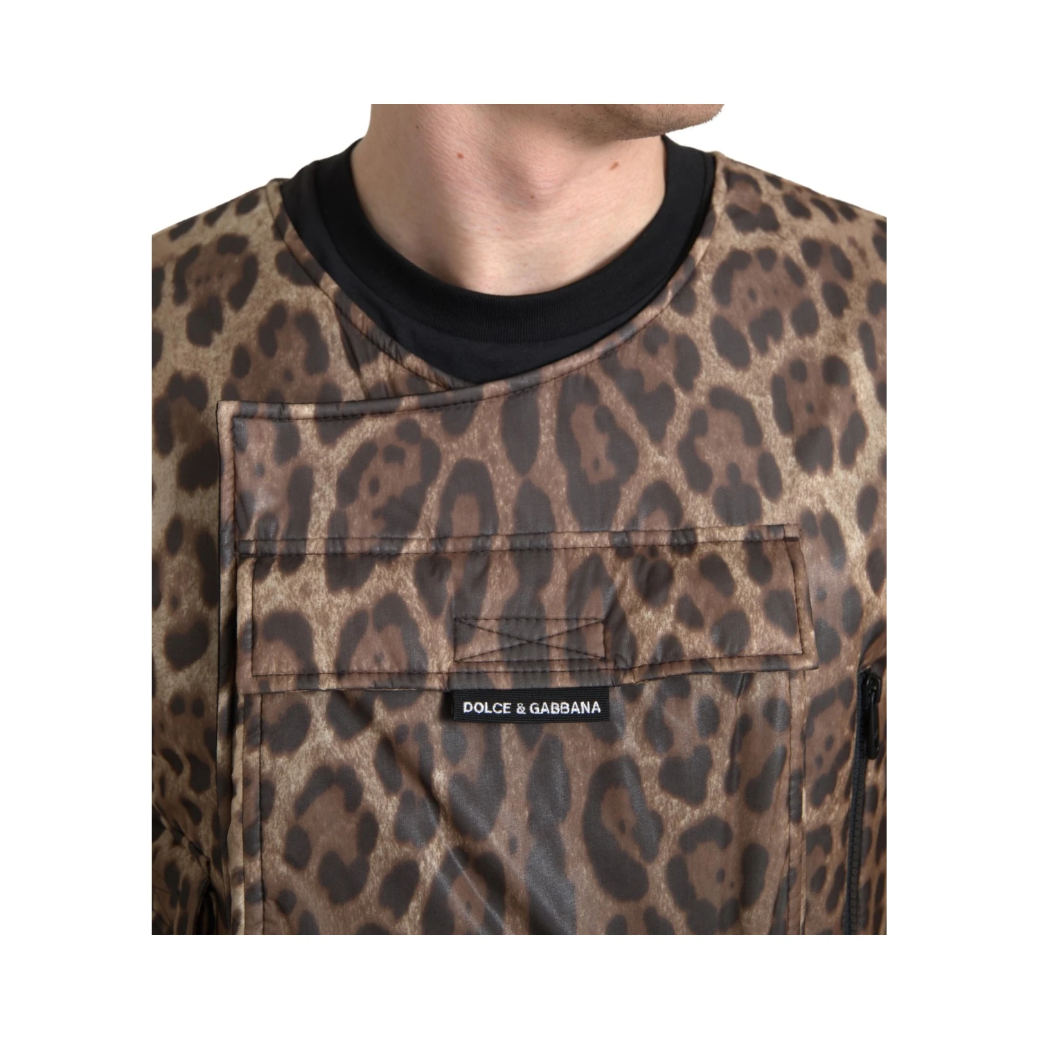 Brown Leopard Silk Sleeveless Sportswear