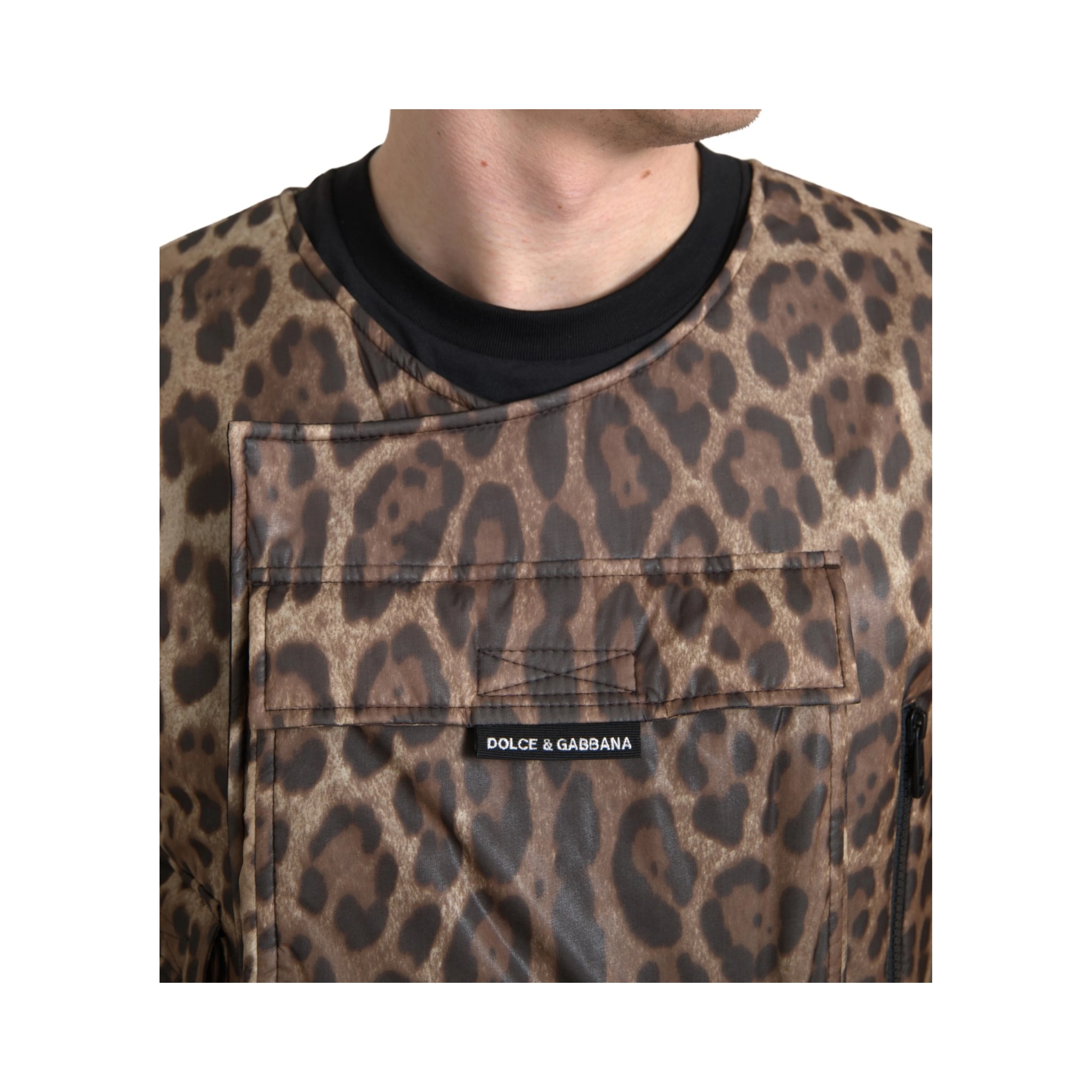 Brown Leopard Silk Sleeveless Sportswear