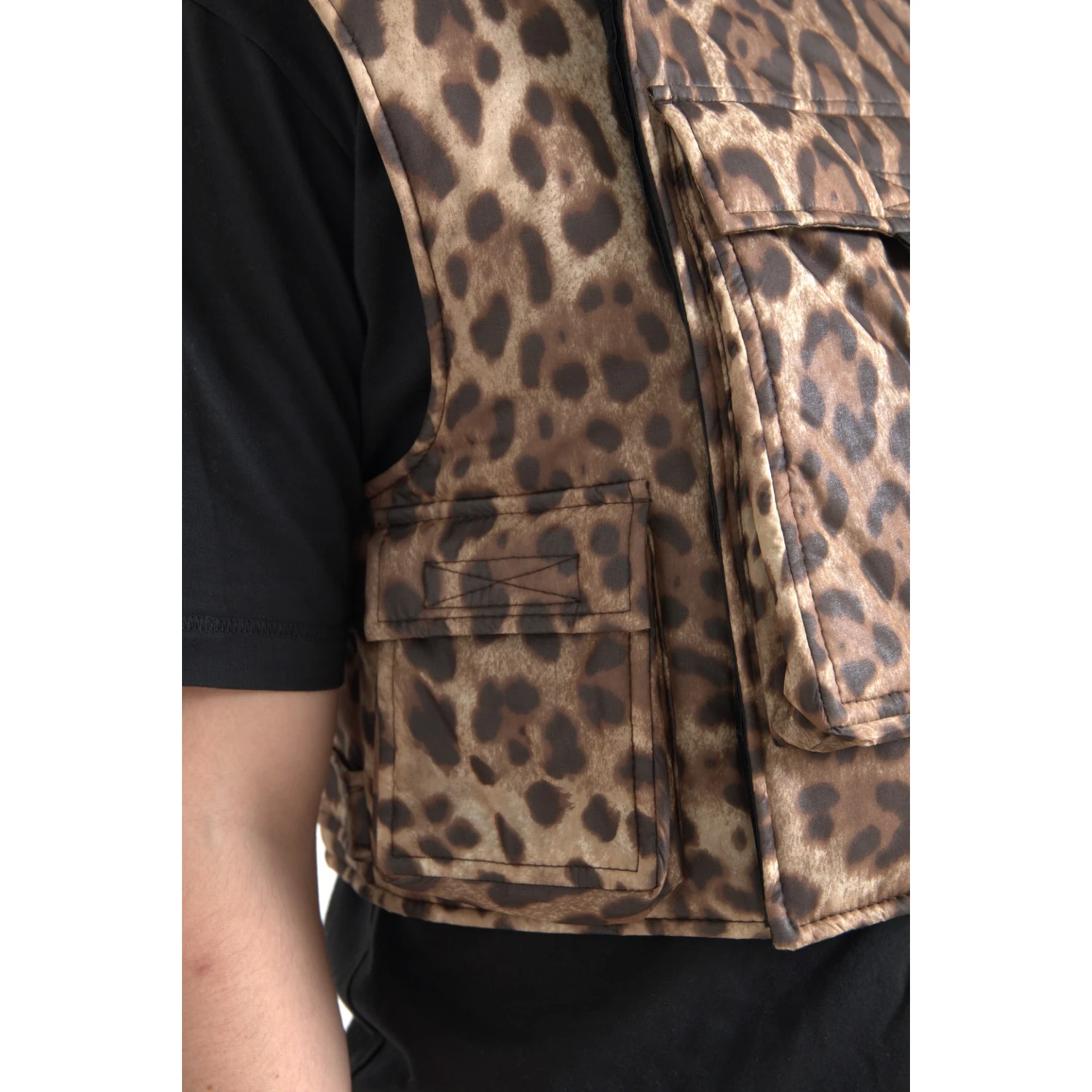 Brown Leopard Silk Sleeveless Sportswear