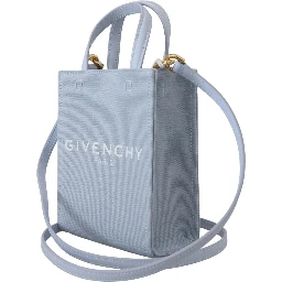Blue Coated Canvas Vertical Cloud Mini Shoulder Bag