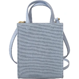 Blue Coated Canvas Vertical Cloud Mini Shoulder Bag