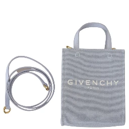 Blue Coated Canvas Vertical Cloud Mini Shoulder Bag