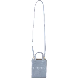 Blue Coated Canvas Vertical Cloud Mini Shoulder Bag