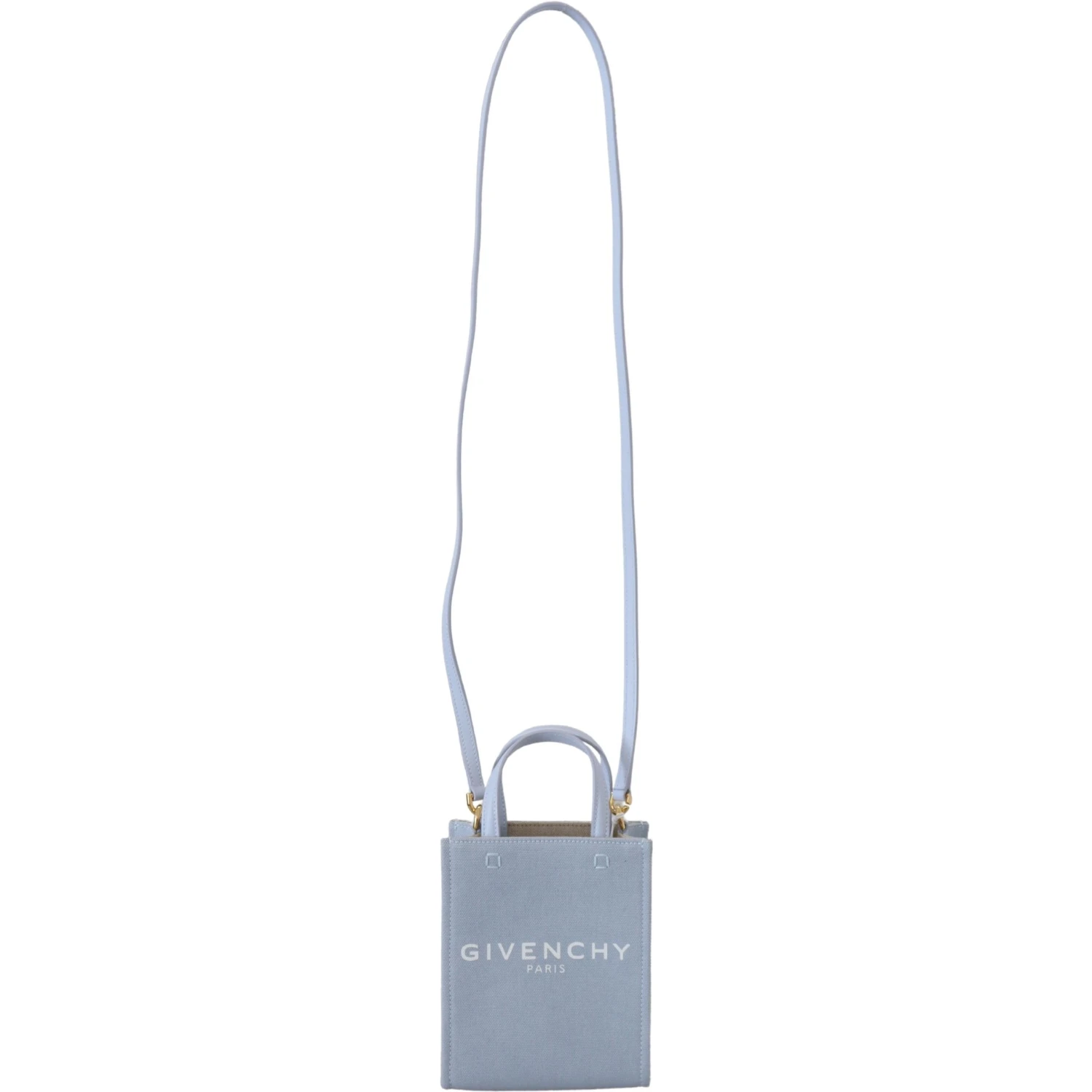 Blue Coated Canvas Vertical Cloud Mini Shoulder Bag