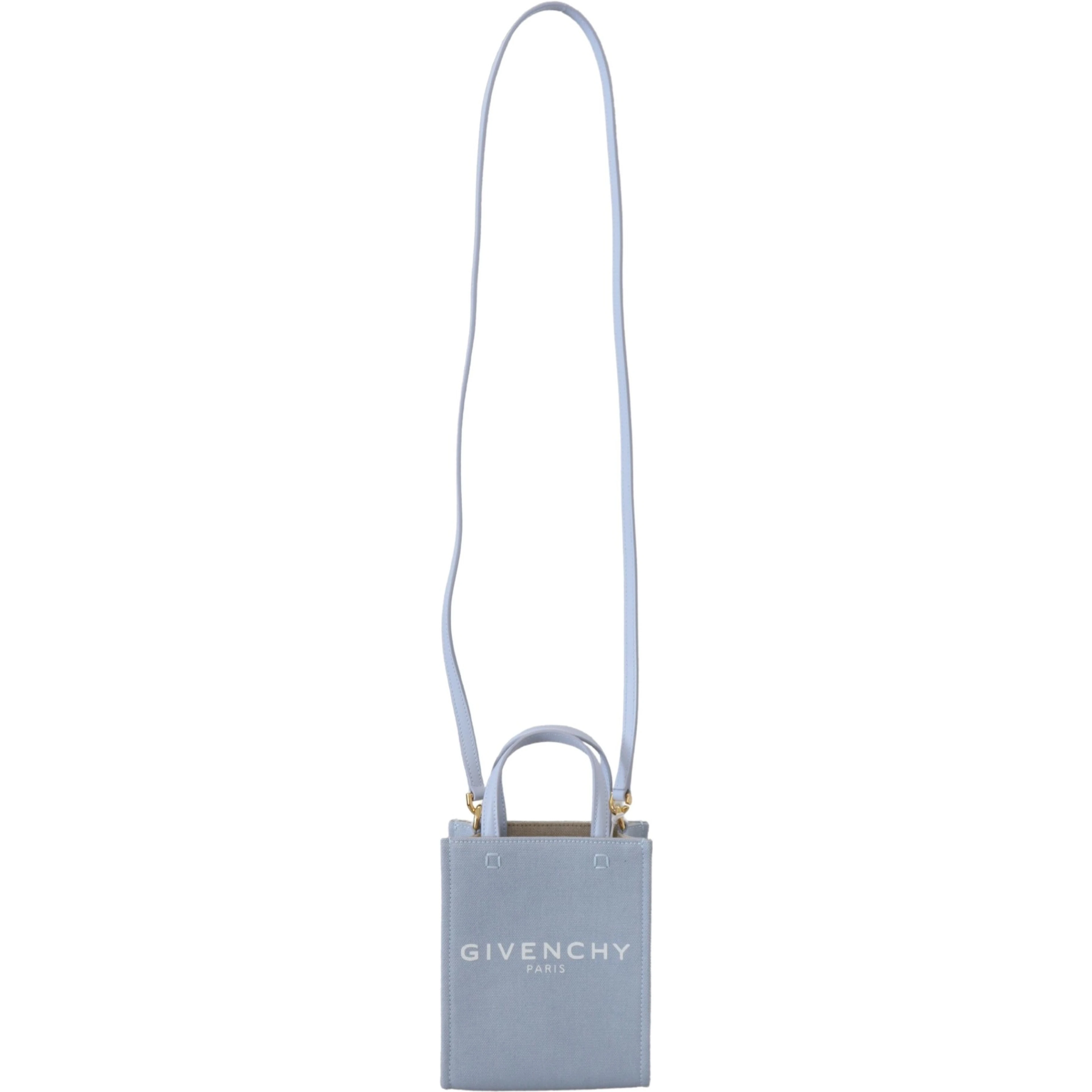Blue Coated Canvas Vertical Cloud Mini Shoulder Bag