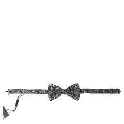 Black White Pattern Adjustable Neck Papillon Bow Tie