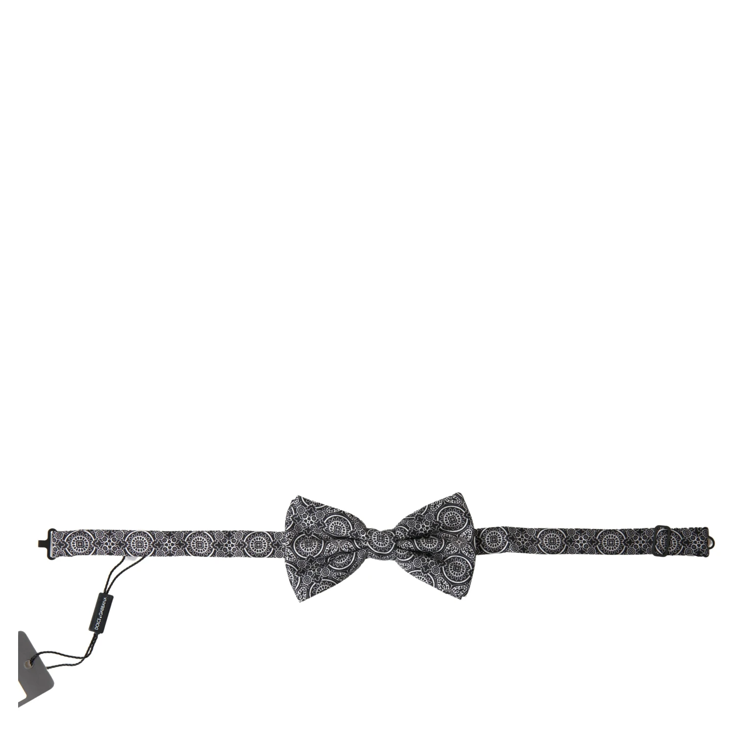 Black White Pattern Adjustable Neck Papillon Bow Tie