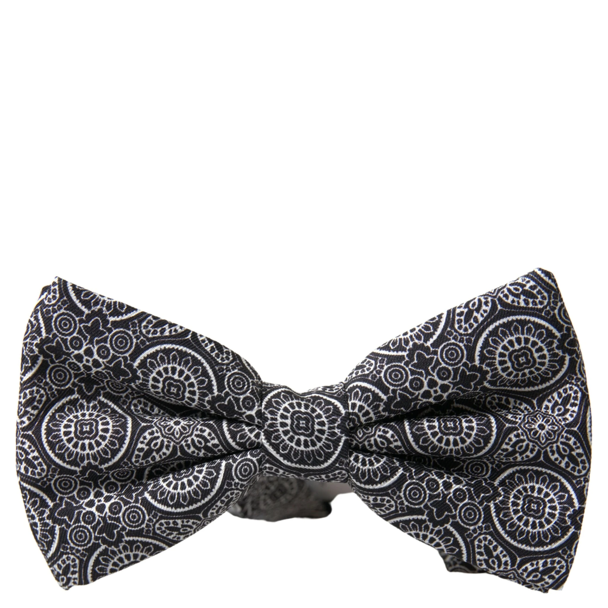 Black White Pattern Adjustable Neck Papillon Bow Tie