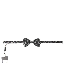 Black White Pattern Adjustable Neck Papillon Bow Tie