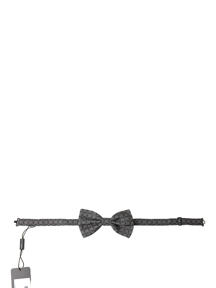 Black White Pattern Adjustable Neck Papillon Bow Tie