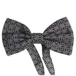 Black White Pattern Adjustable Neck Papillon Bow Tie
