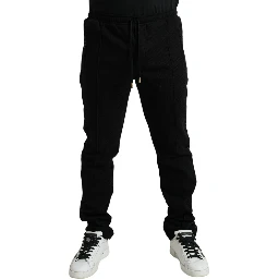 Black Cotton Blend Jogger Sweatpants Pants
