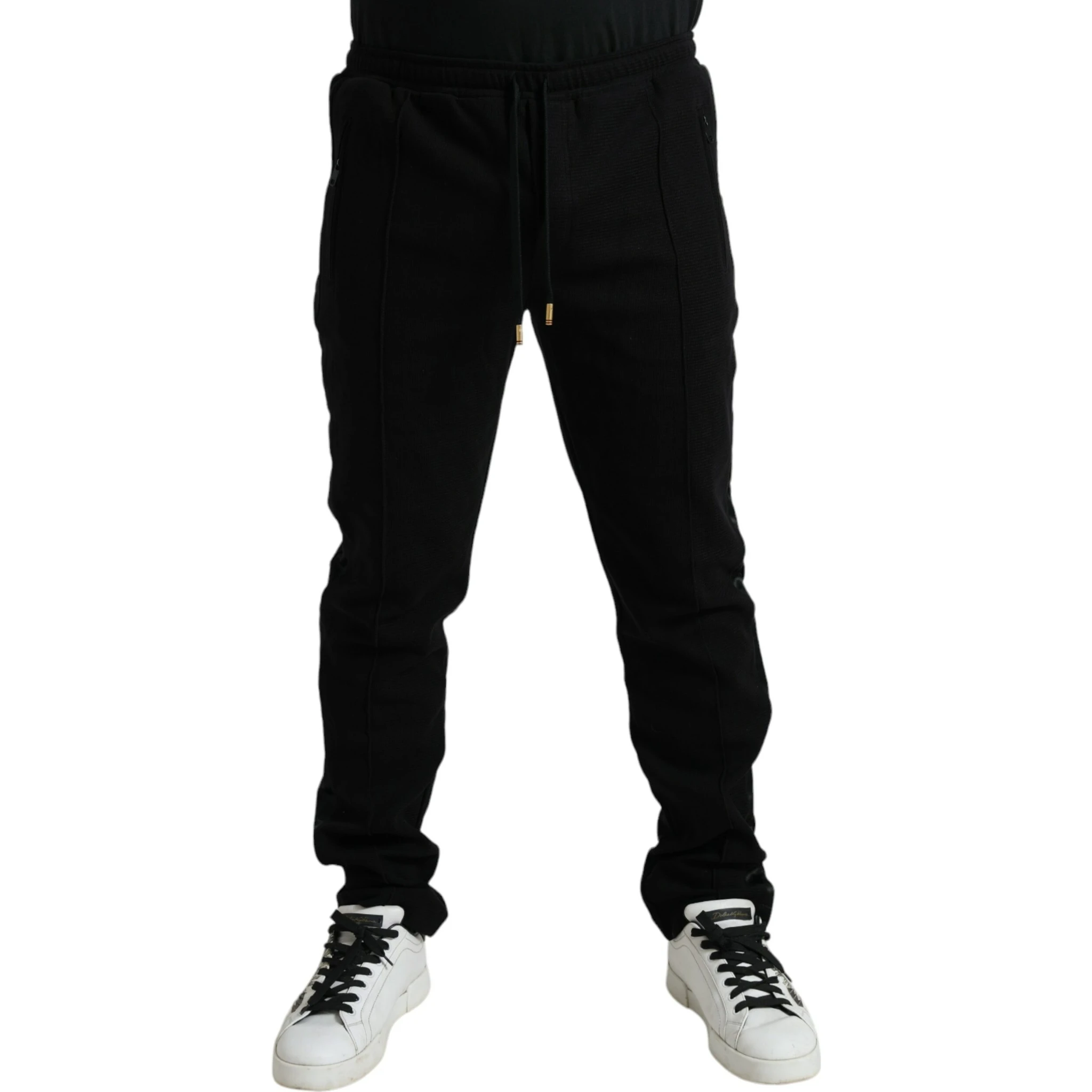 Black Cotton Blend Jogger Sweatpants Pants
