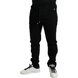 Black Cotton Blend Jogger Sweatpants Pants