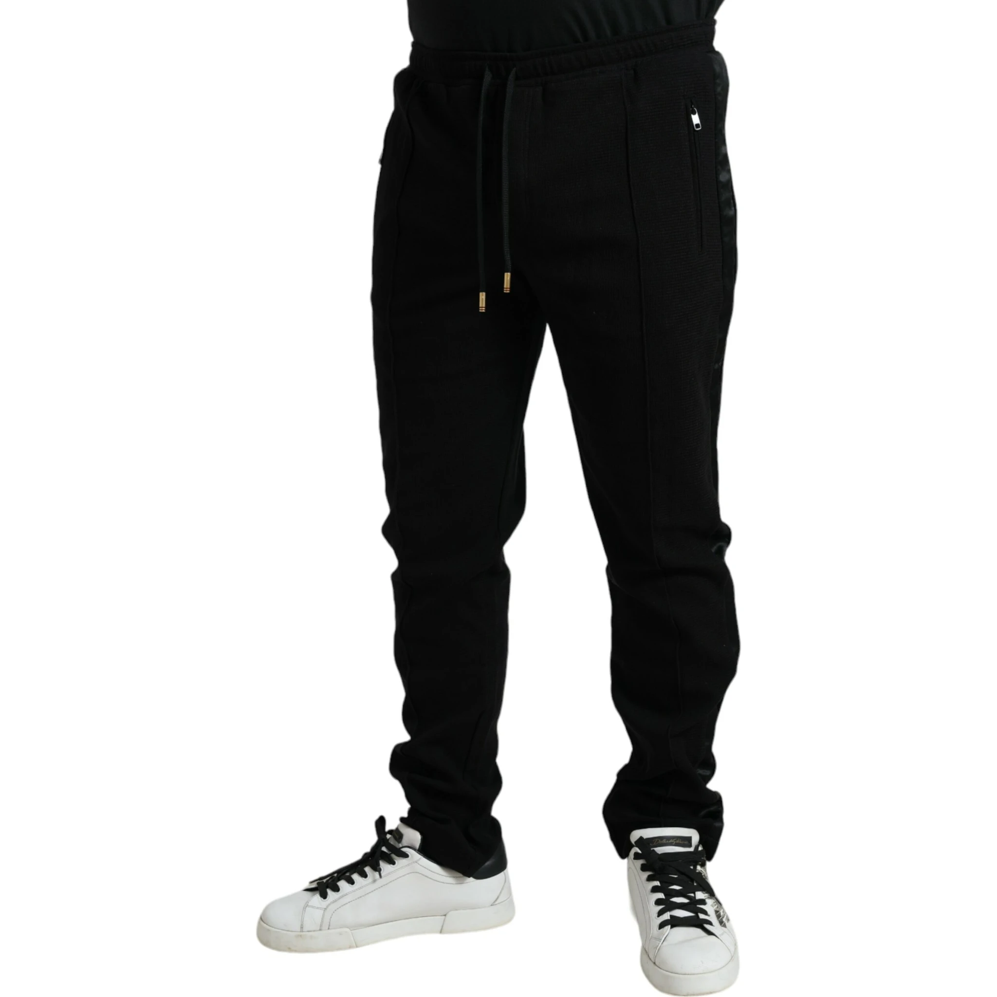 Black Cotton Blend Jogger Sweatpants Pants