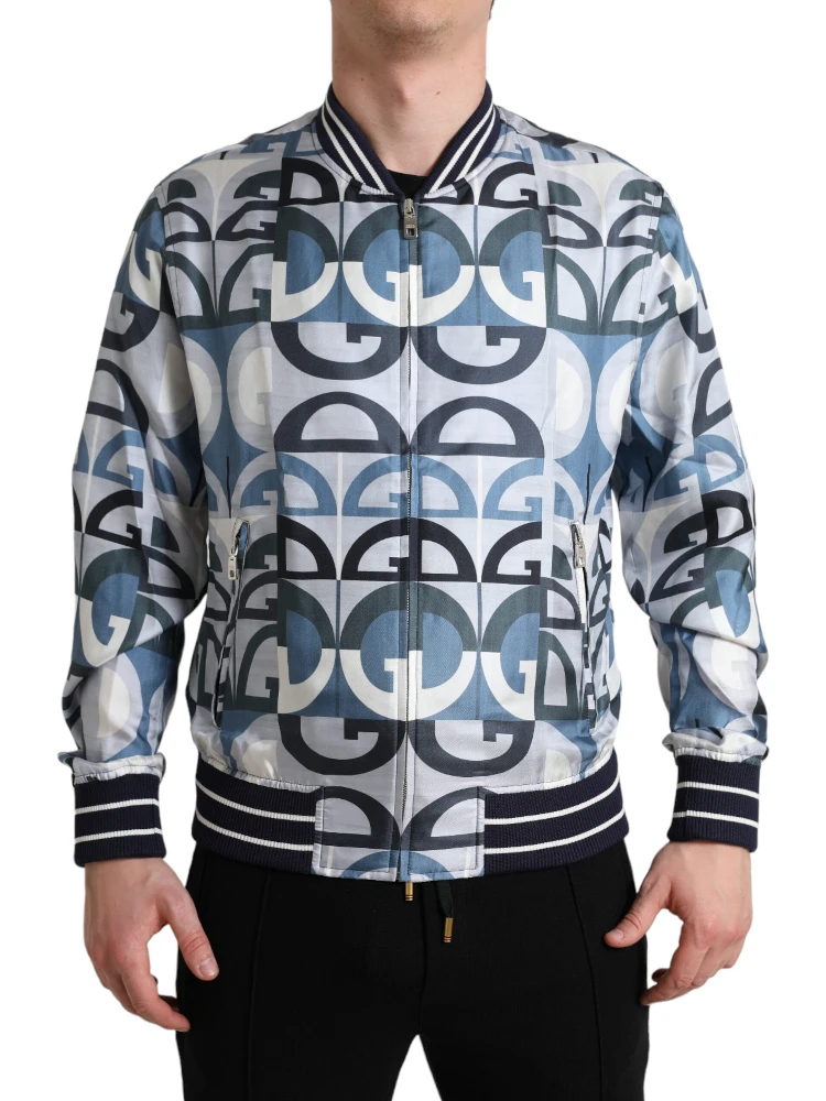 Multicolor Logo Print Bomber Blouson Jacket