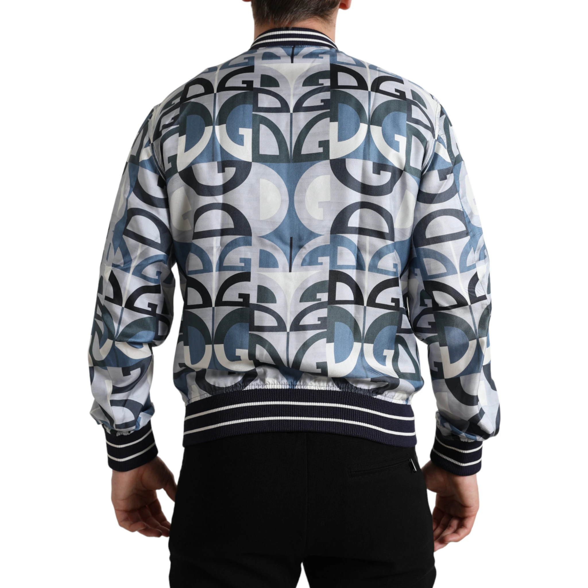 Multicolor Logo Print Bomber Blouson Jacket