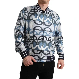 Multicolor Logo Print Bomber Blouson Jacket