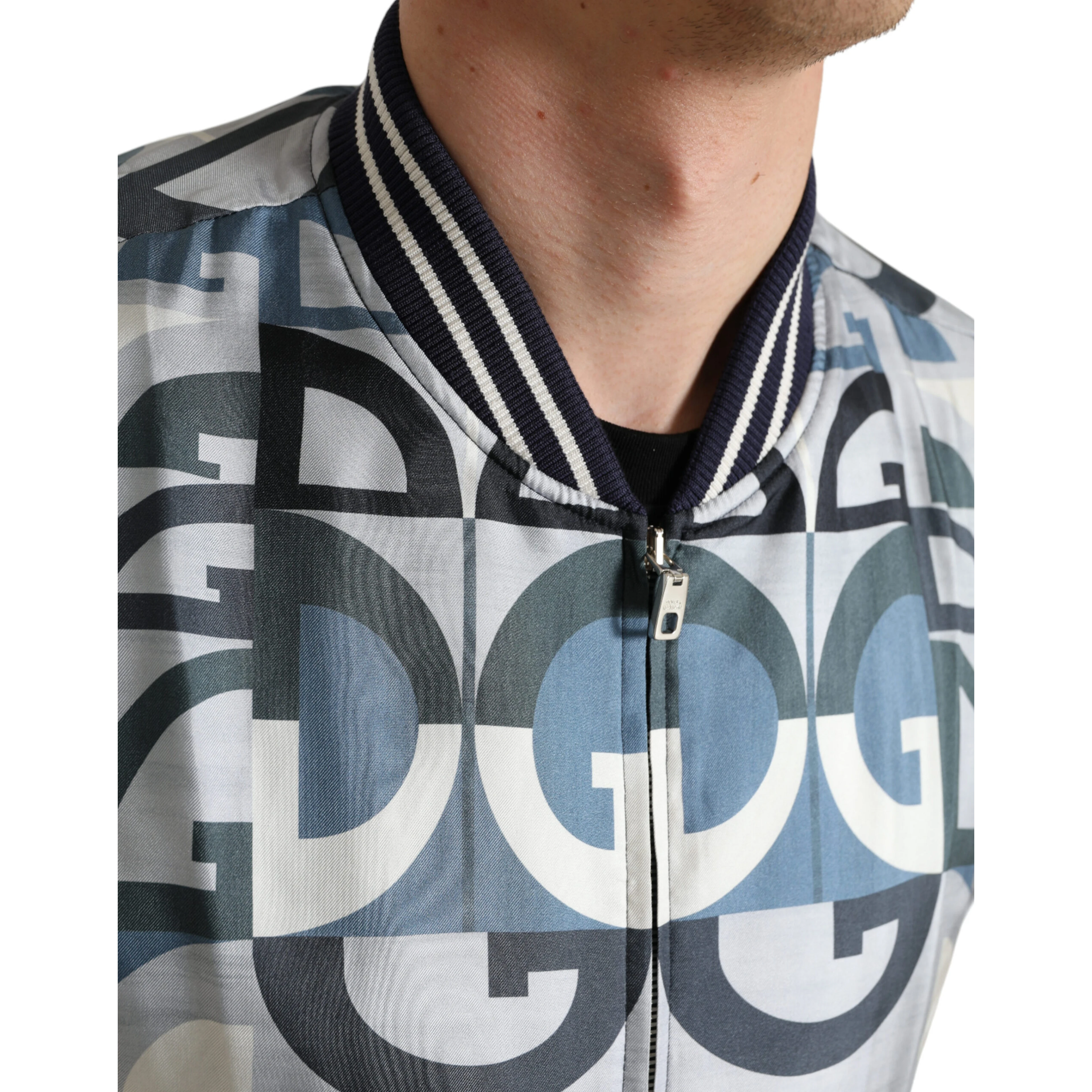 Multicolor Logo Print Bomber Blouson Jacket