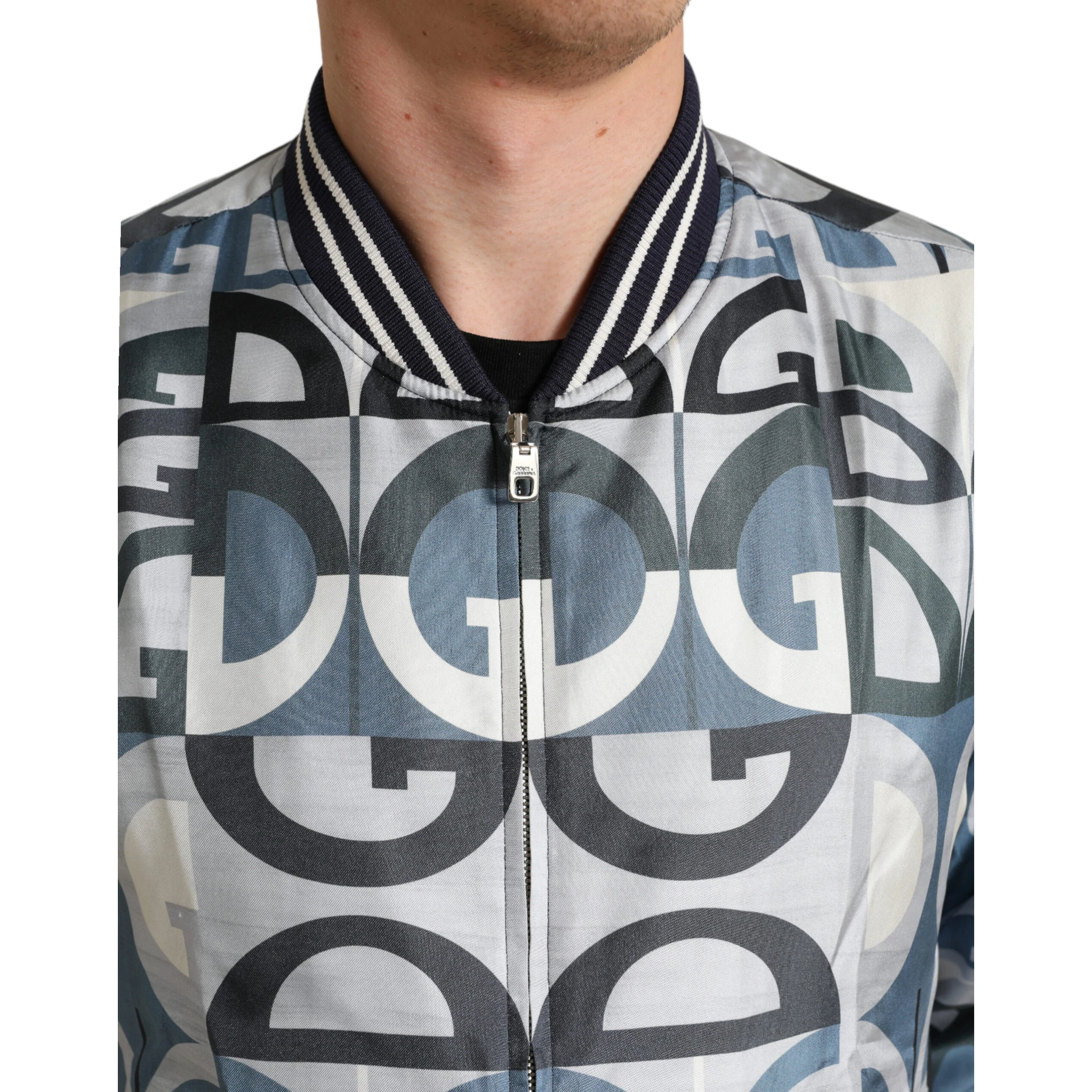 Multicolor Logo Print Bomber Blouson Jacket