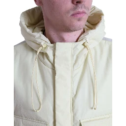 Yellow Nylon Hooded Sportswear Vest Jacket