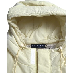 Yellow Nylon Hooded Sportswear Vest Jacket