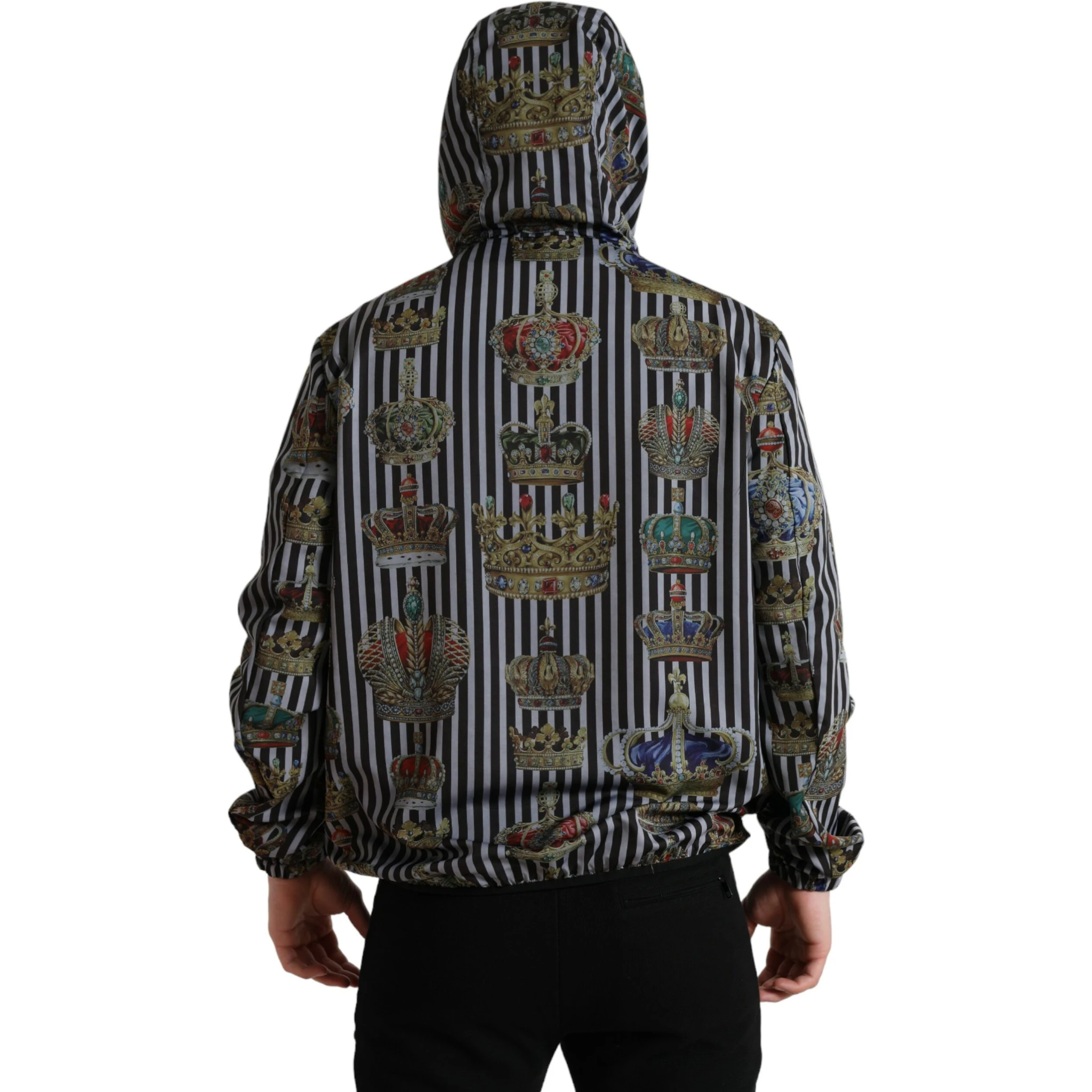 Chic Black & White Hooded Tech Jacket