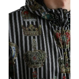 Chic Black & White Hooded Tech Jacket