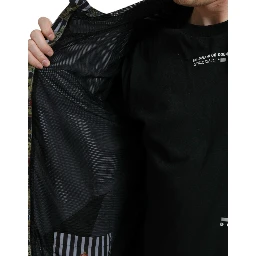 Chic Black & White Hooded Tech Jacket