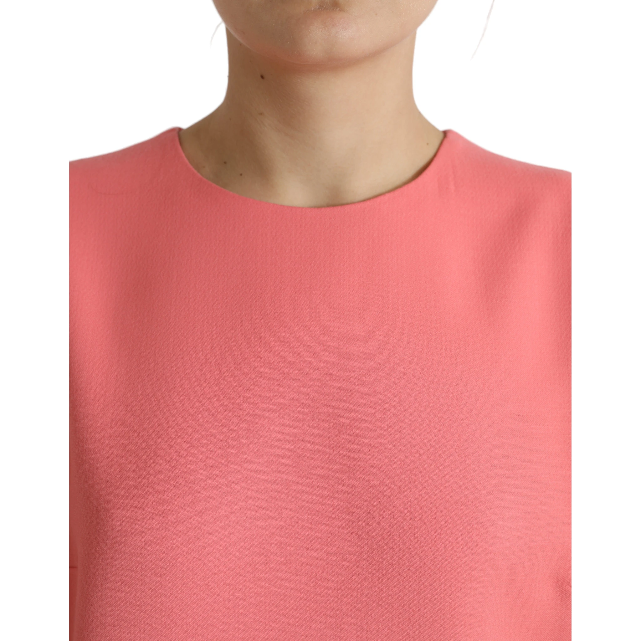 Pink Virgin Wool Sleeveless Mini Dress