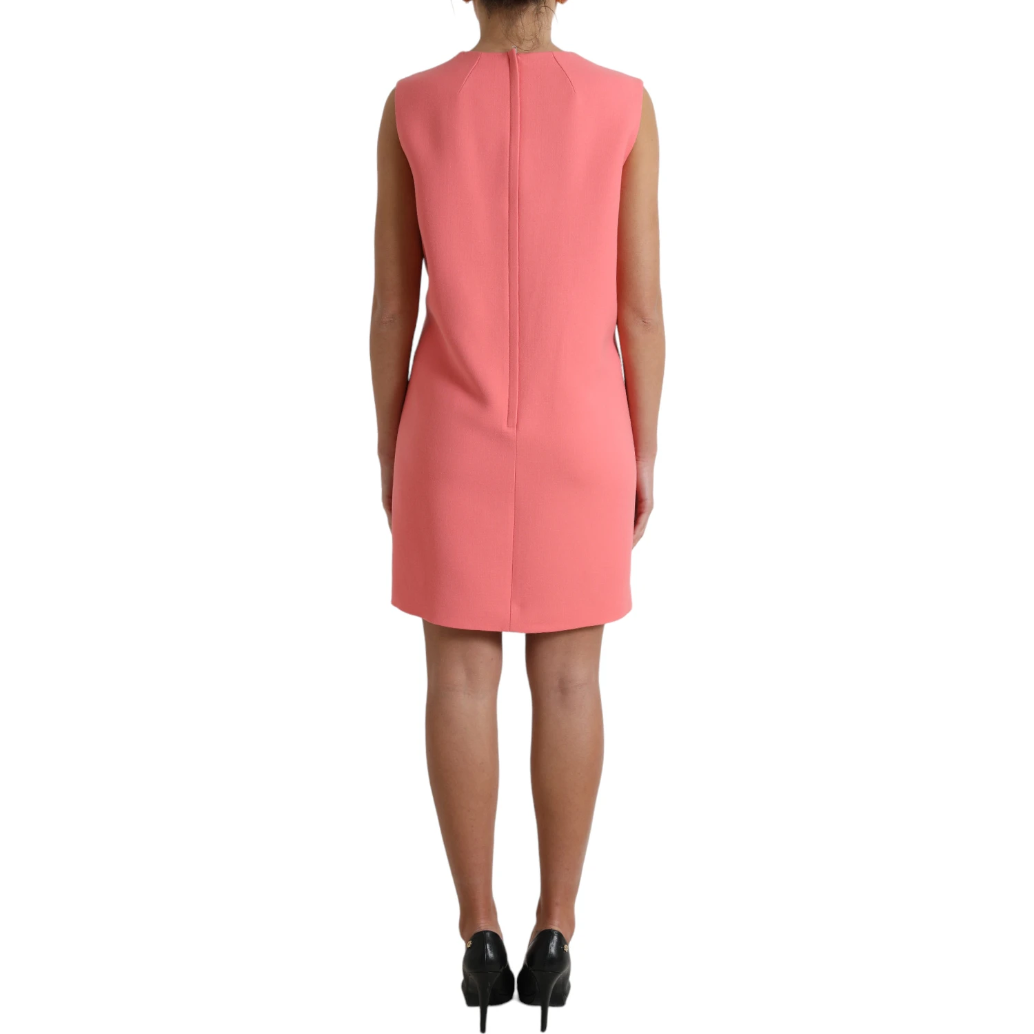Pink Virgin Wool Sleeveless Mini Dress
