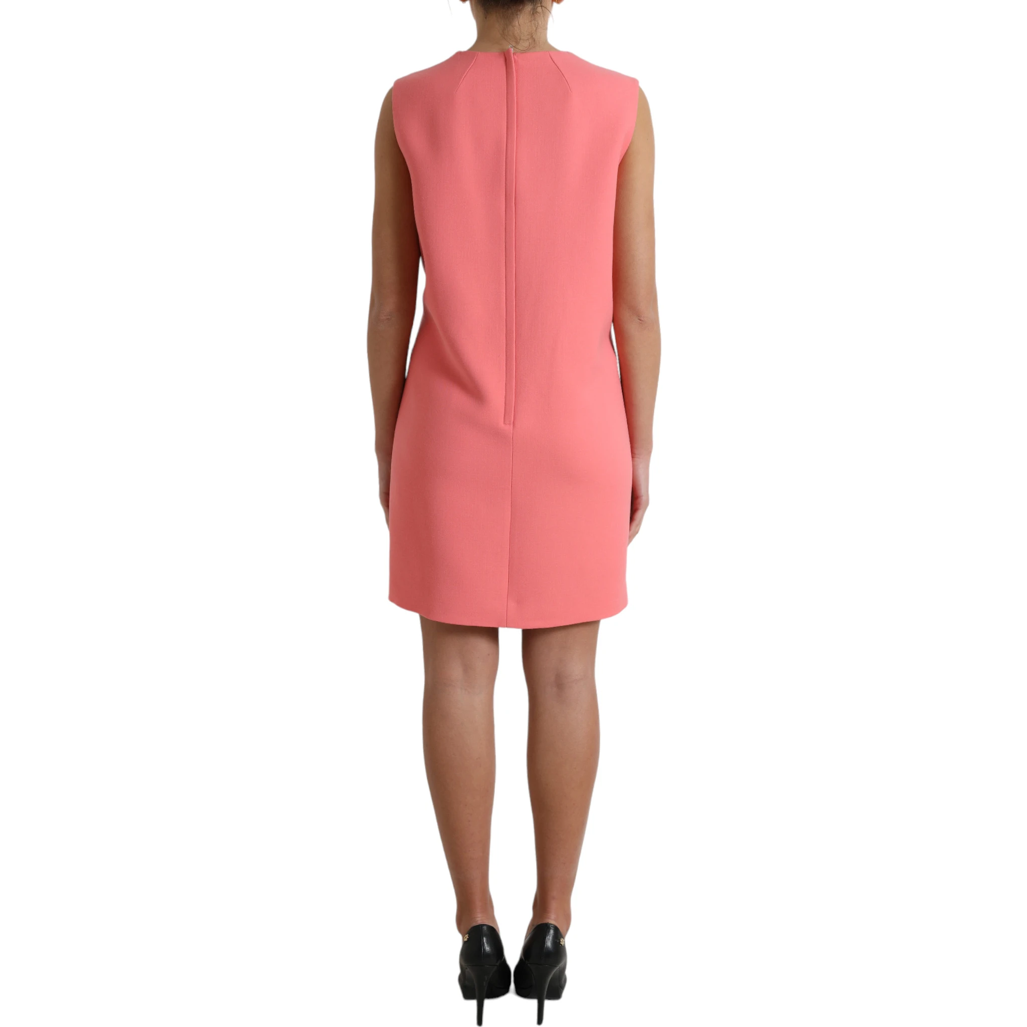 Pink Virgin Wool Sleeveless Mini Dress