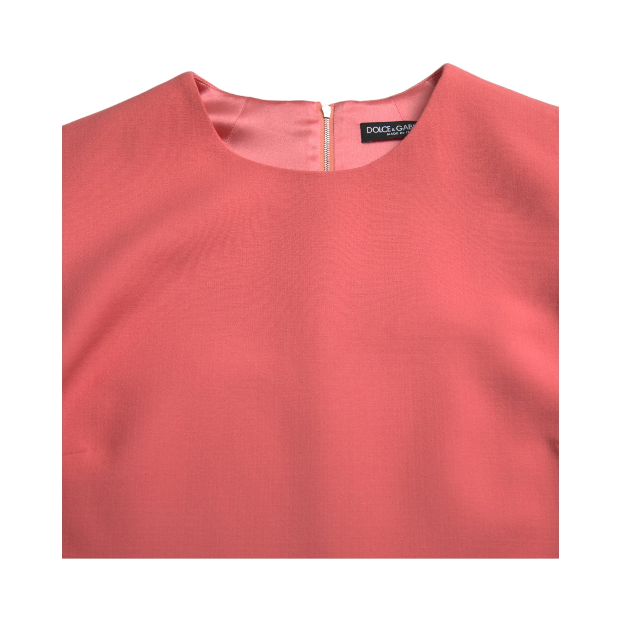 Pink Virgin Wool Sleeveless Mini Dress