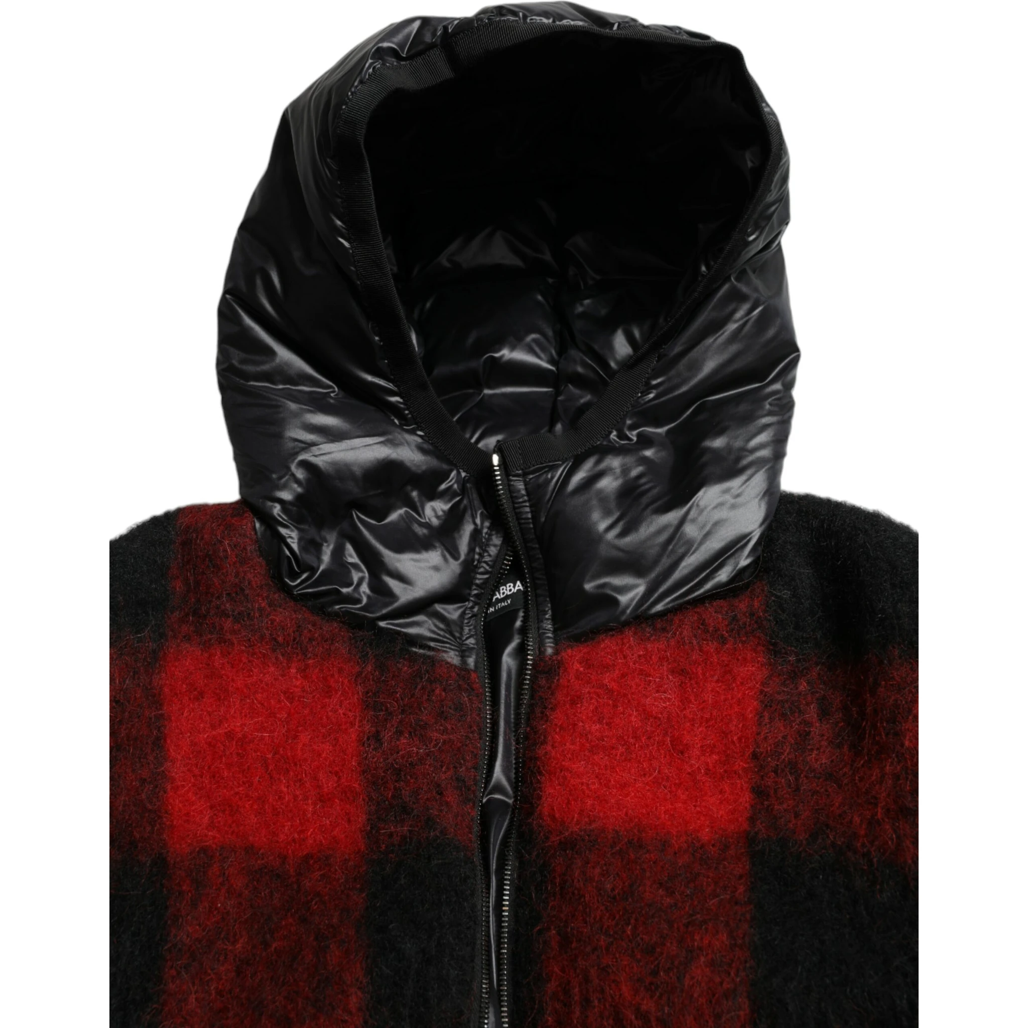 Black Red Buffalo Check Hooded Poncho Jacket