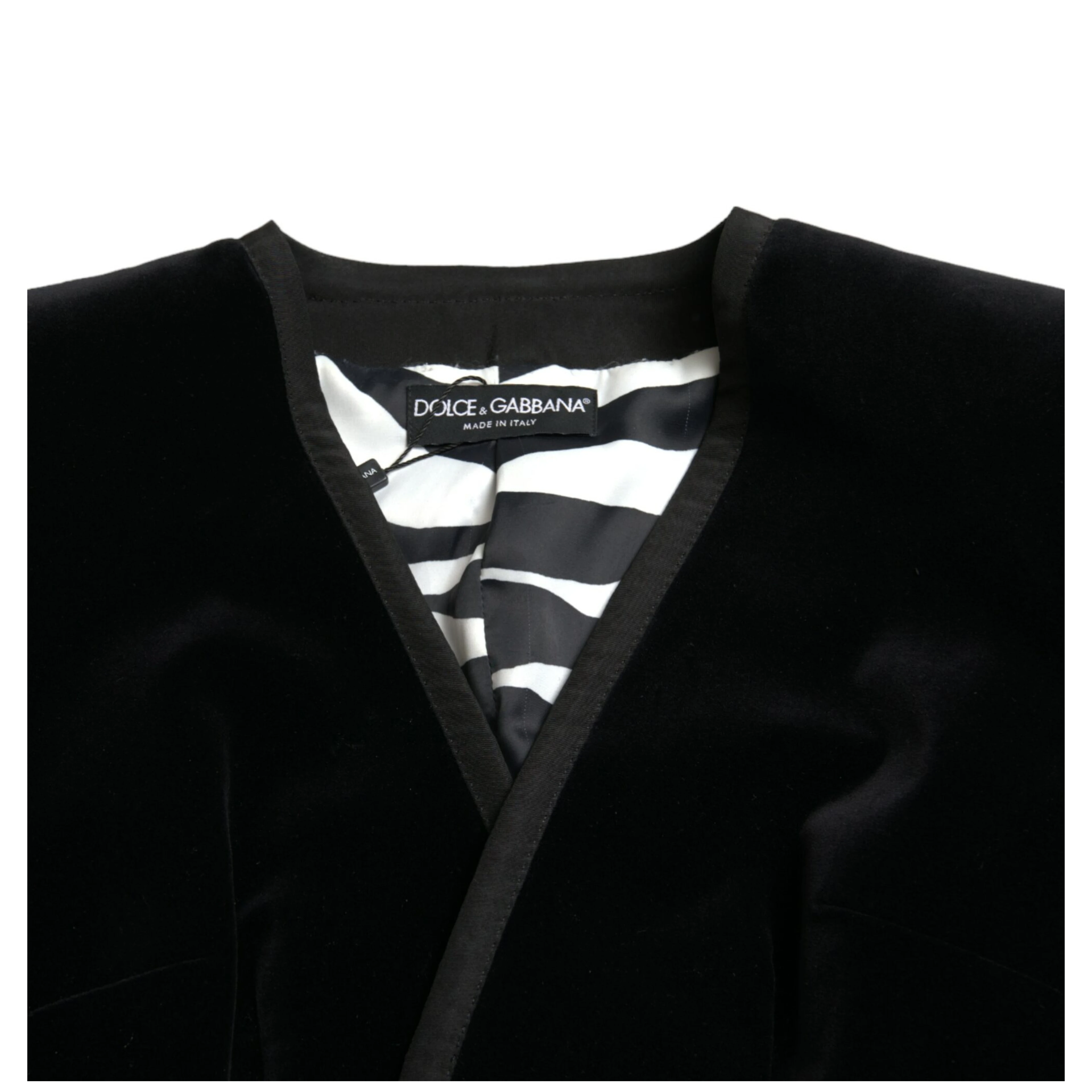 Black Velvet Cotton Double Breasted Jacket
