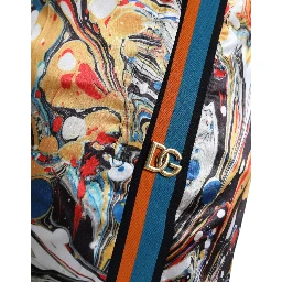 Multicolor Marble Print Satin Pants