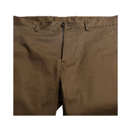 Brown Cotton Stretch Men Bermuda Shorts