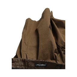 Brown Cotton Stretch Men Bermuda Shorts