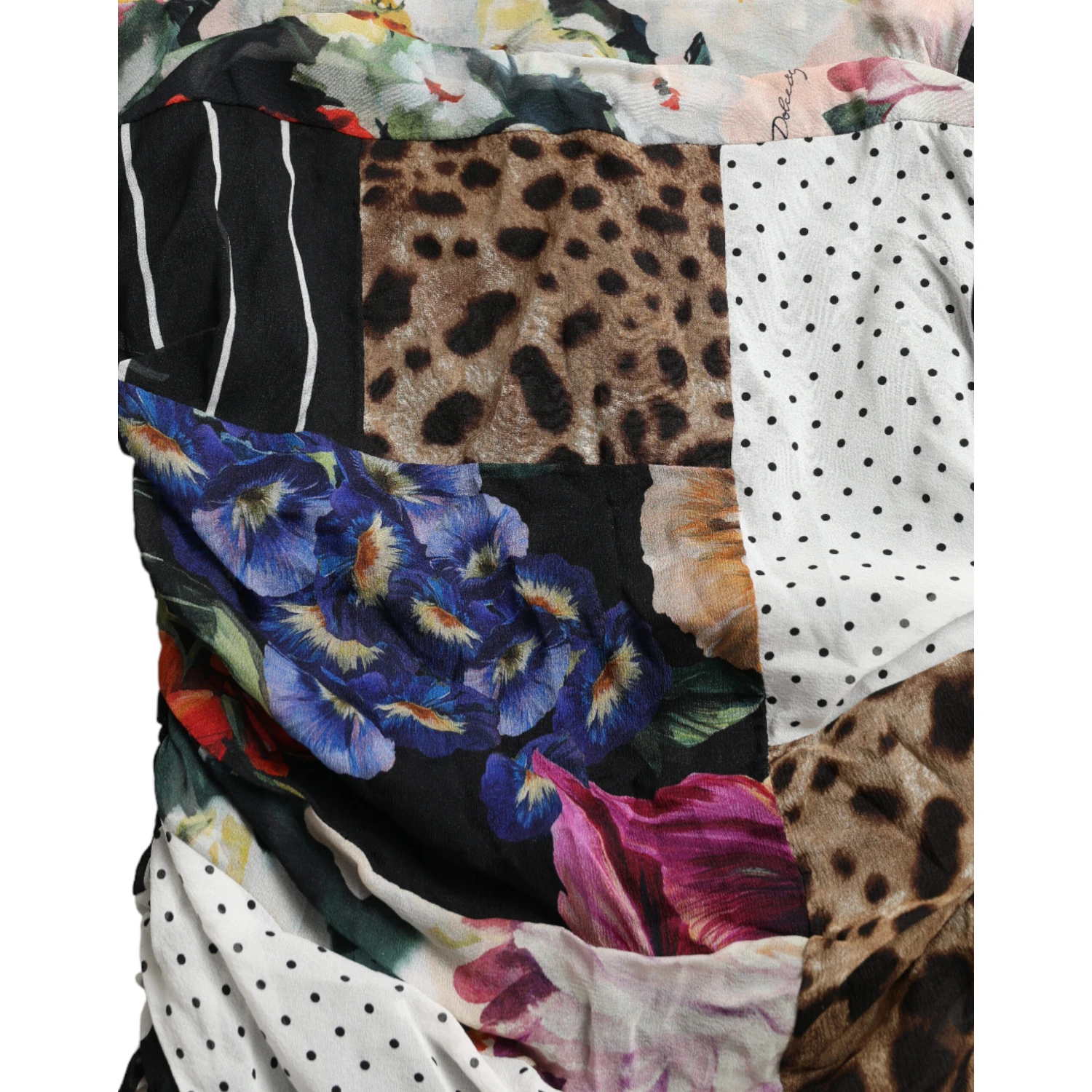 Multicolor Patchwork Midi Floral Leopard Bodycon Dress
