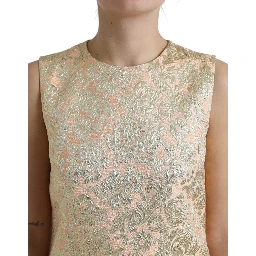 Metallic Floral Jacquard A-line Mini Dress