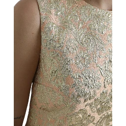 Metallic Floral Jacquard A-line Mini Dress