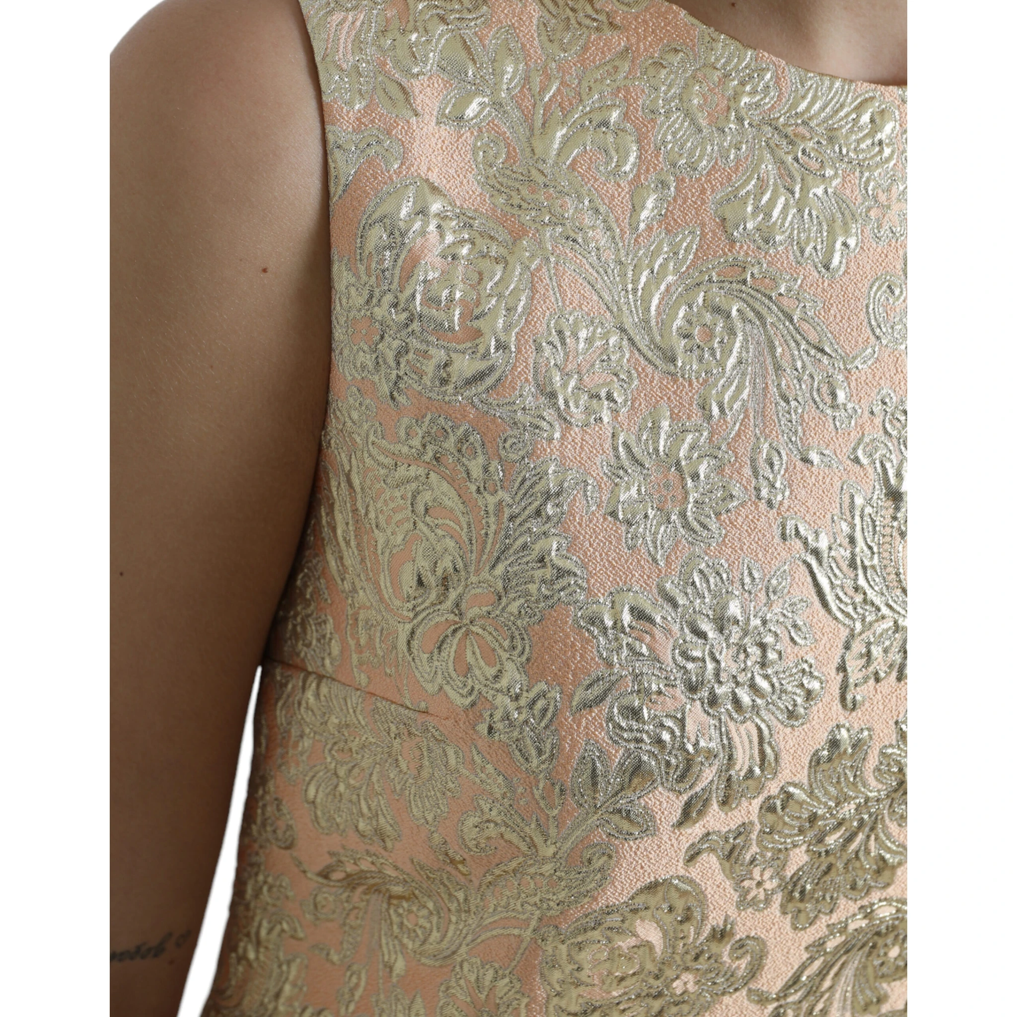 Metallic Floral Jacquard A-line Mini Dress