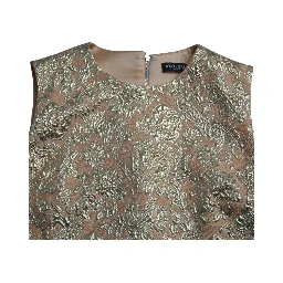 Metallic Floral Jacquard A-line Mini Dress