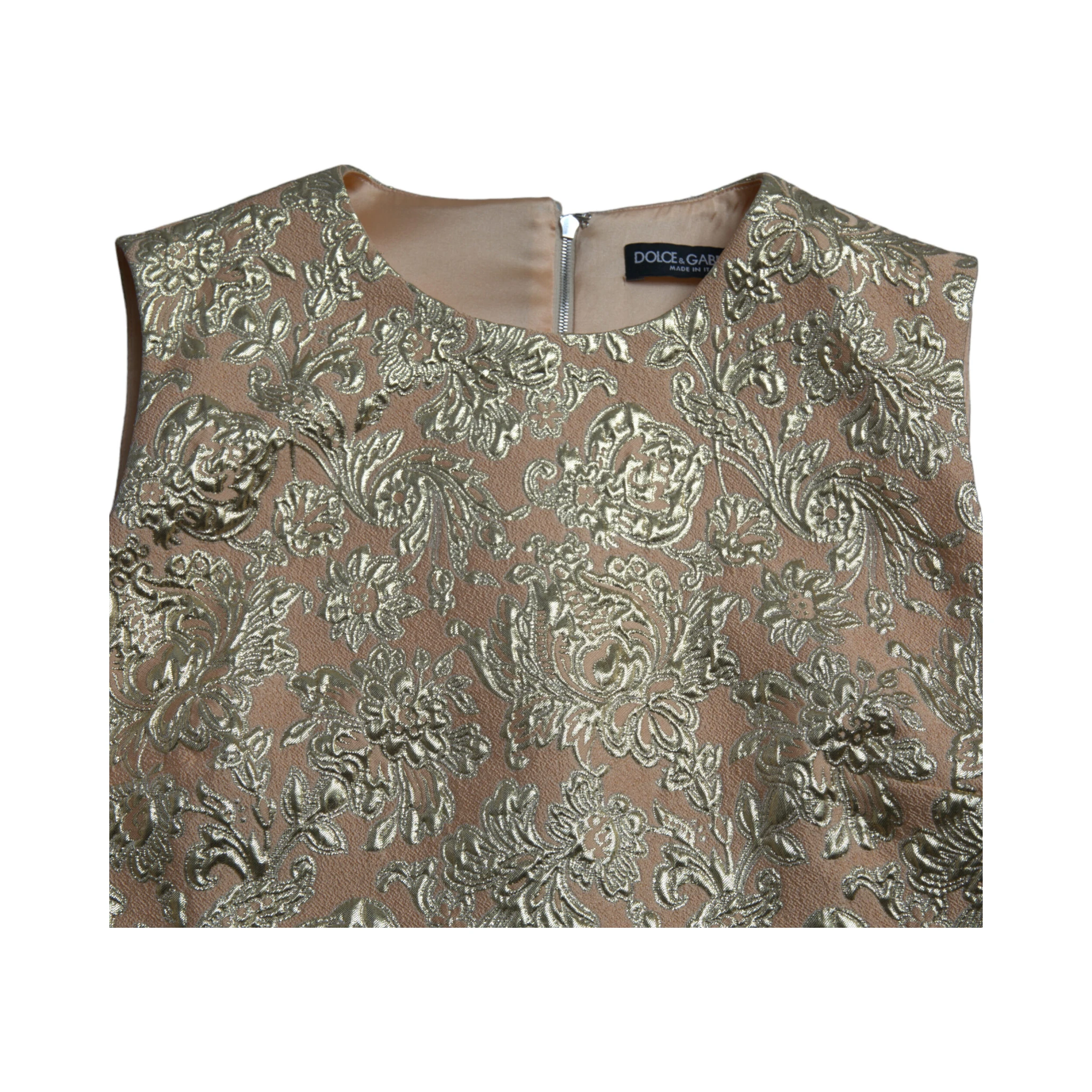 Metallic Floral Jacquard A-line Mini Dress