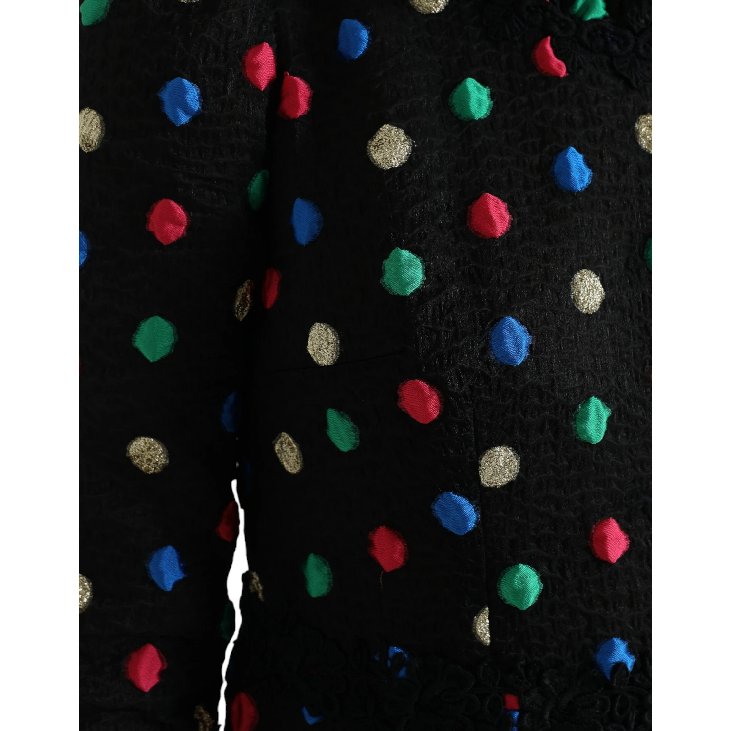 Black Polka Dot Ruffle Cotton Midi Dress
