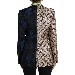 Multicolor Floral Patchwork Jacquard Jacket
