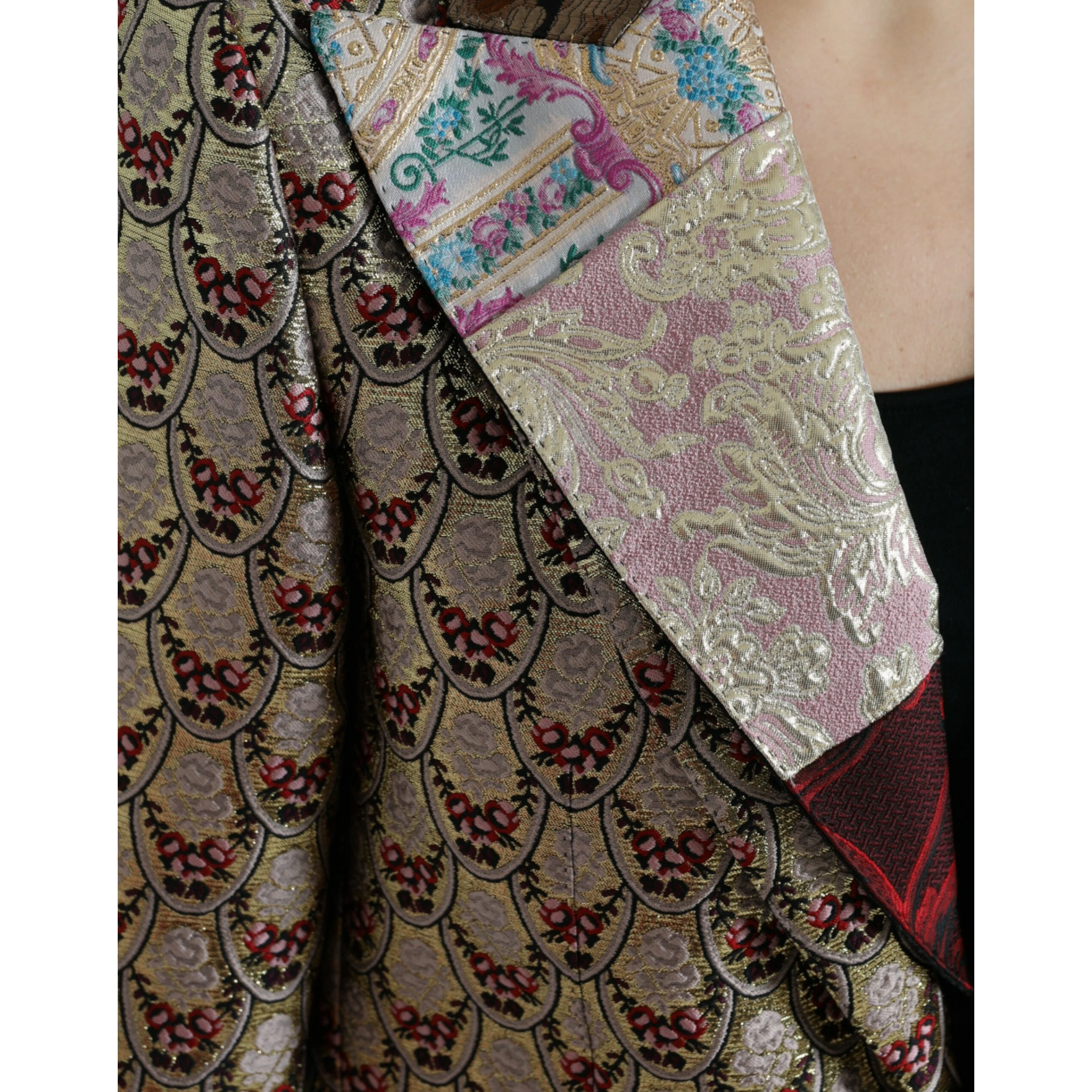 Multicolor Floral Patchwork Jacquard Jacket