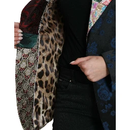 Multicolor Floral Patchwork Jacquard Jacket