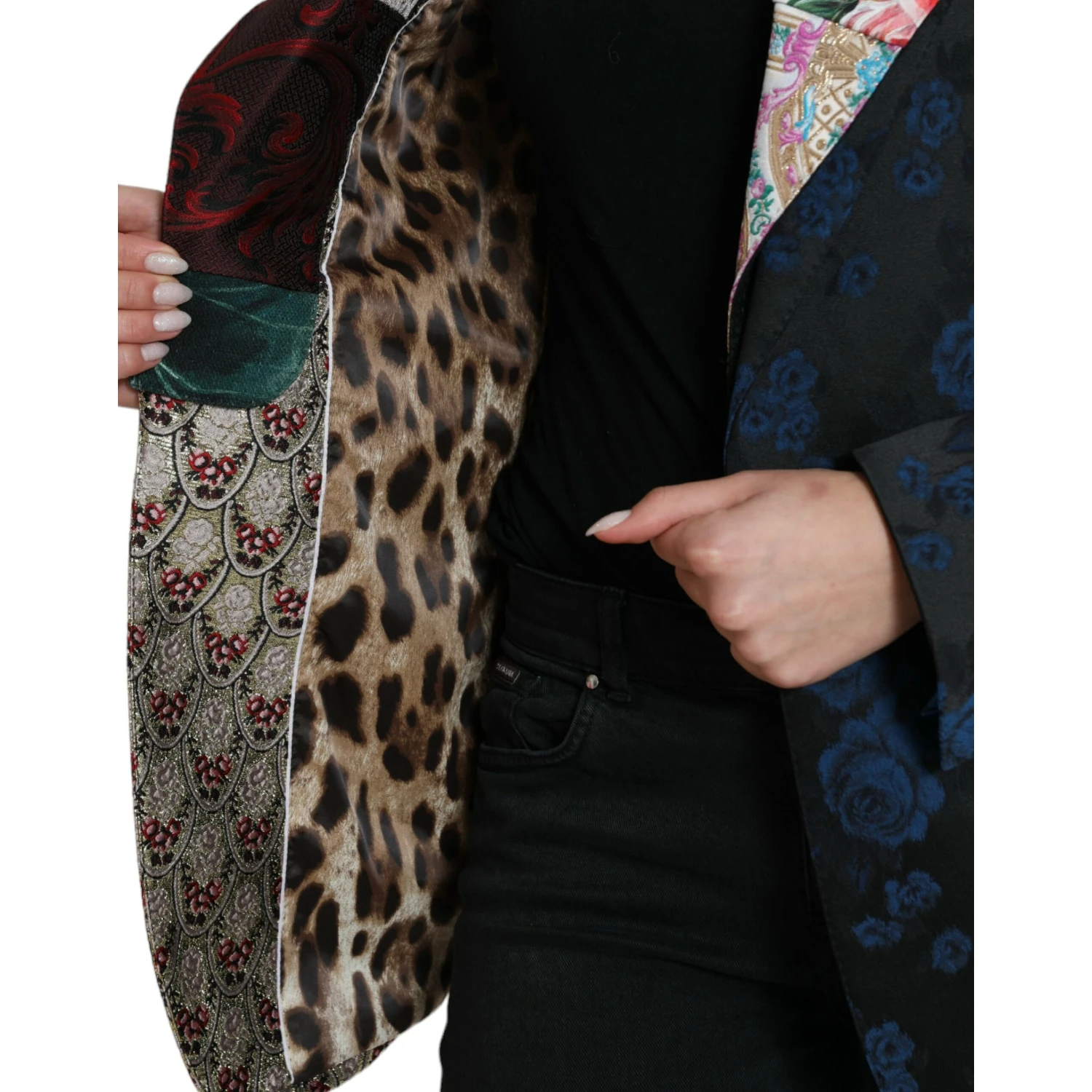 Multicolor Floral Patchwork Jacquard Jacket