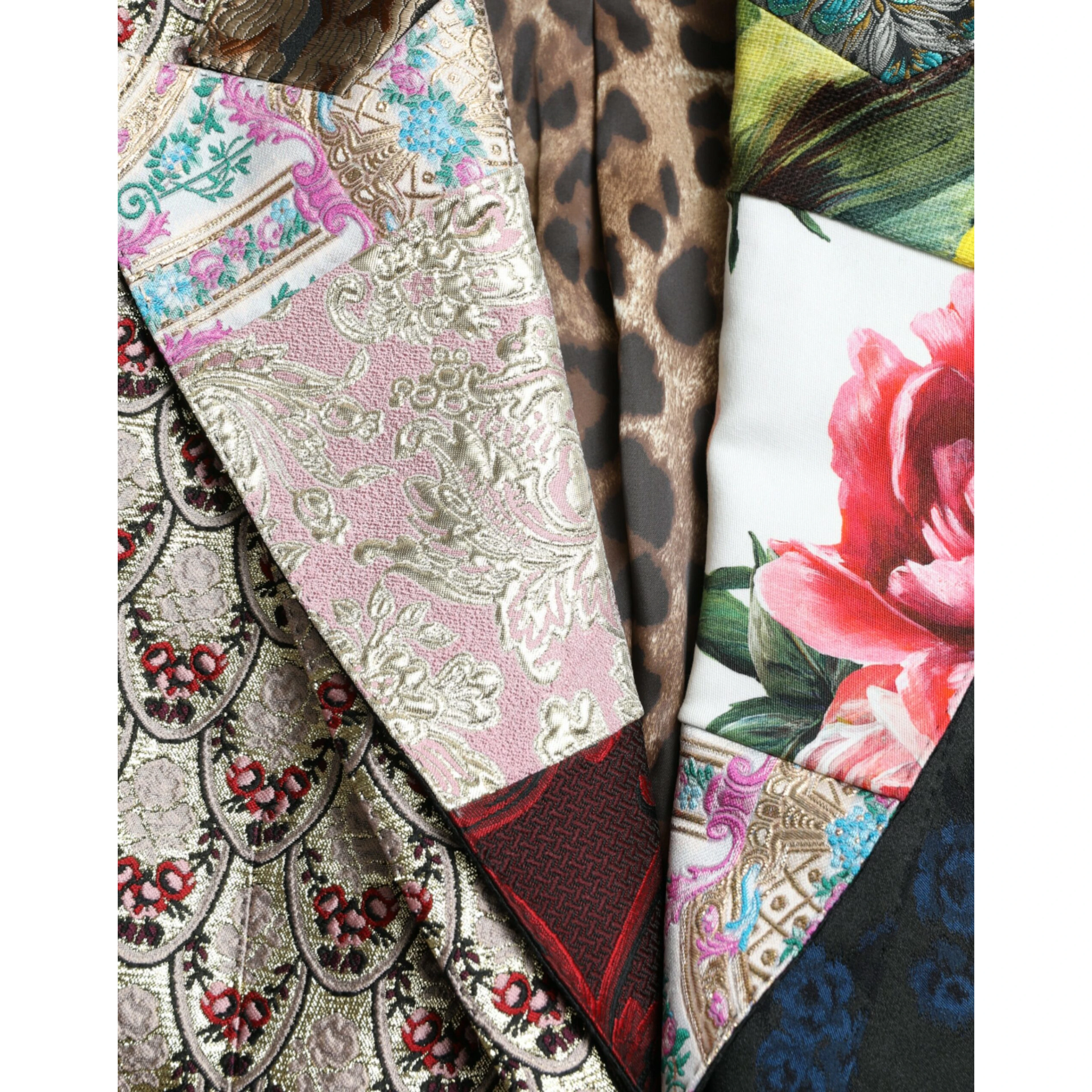 Multicolor Floral Patchwork Jacquard Jacket